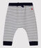Pantalón de muletón de bebé. blanco MARSHMALLOW/azul SMOKING